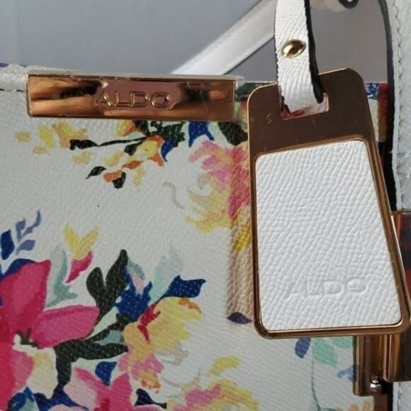 Aldo Floral Shoulder Bag Handbag Purse Satchel Vegan Leather WOMEN'S WOMAN'S - Picture 7 of 16